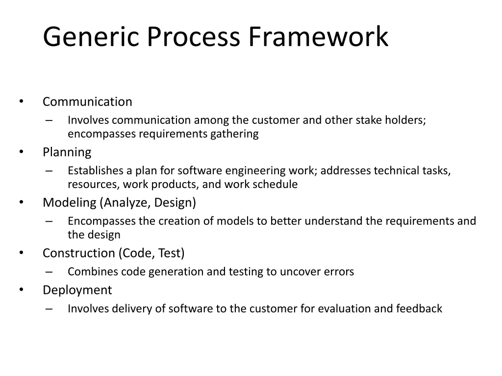 generic process framework