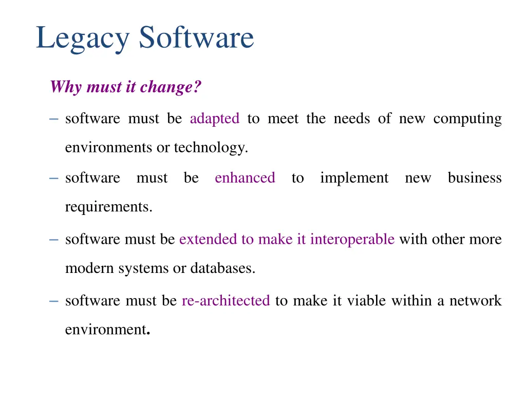 legacy software