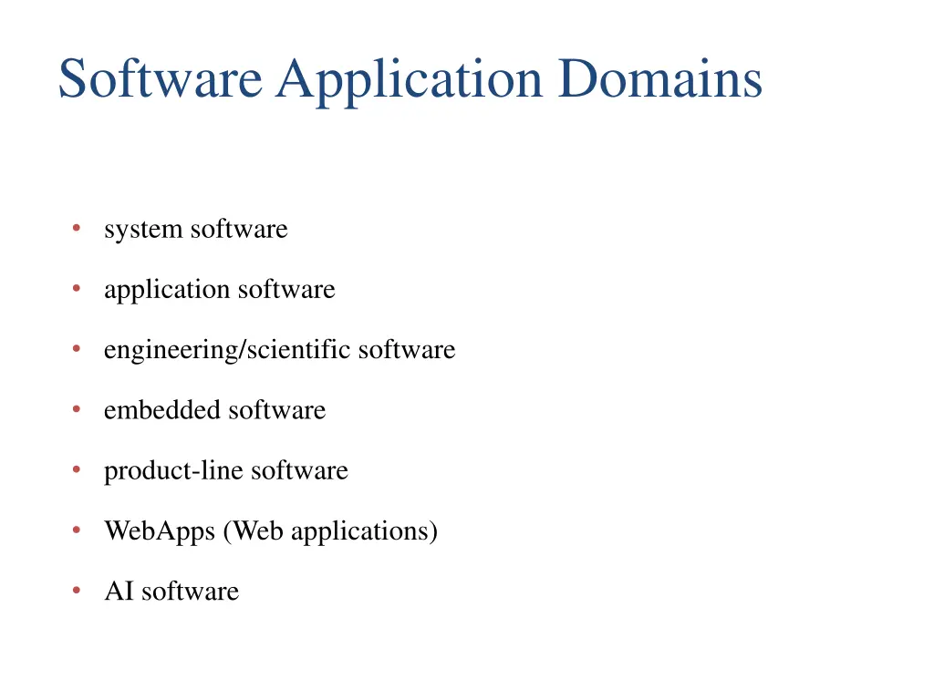 software application domains