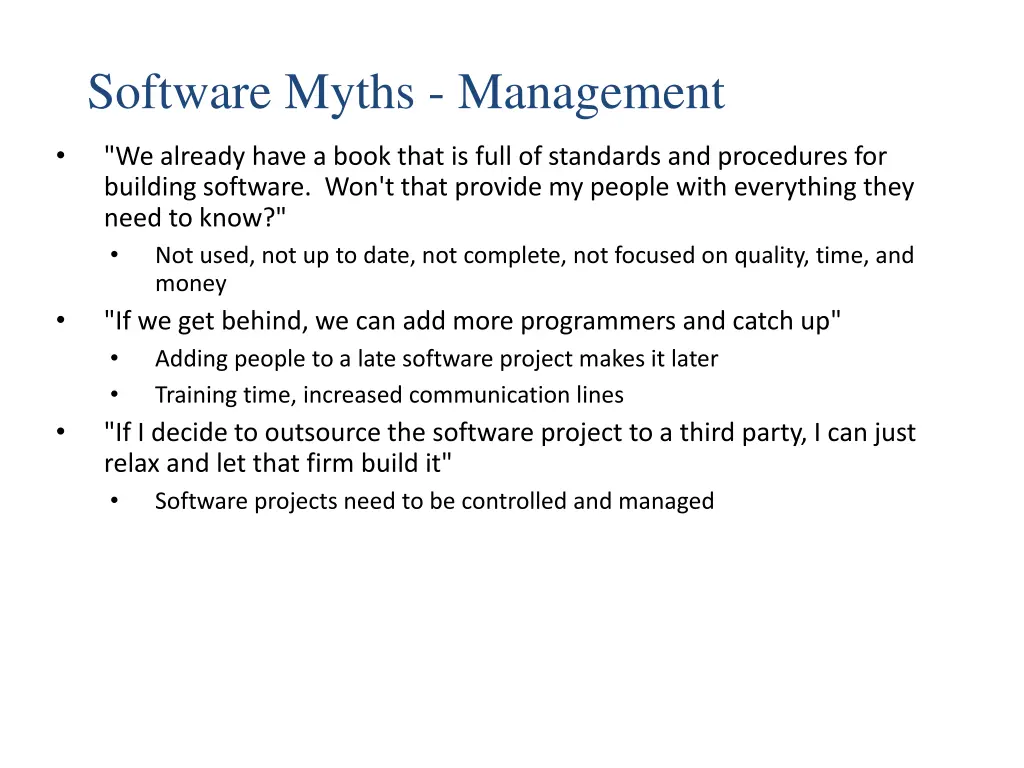 software myths management