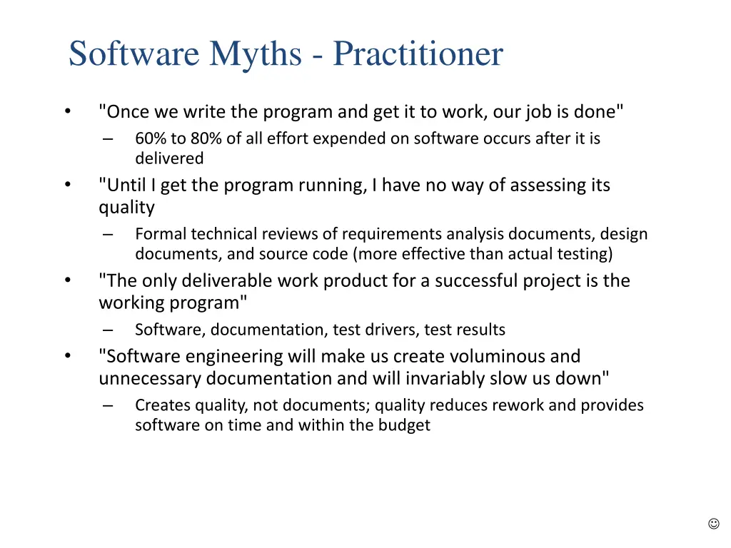 software myths practitioner