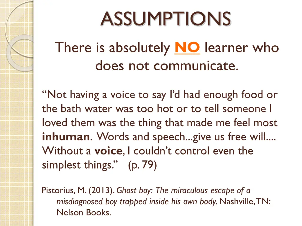 assumptions