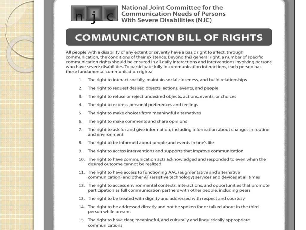 communication bill of rights