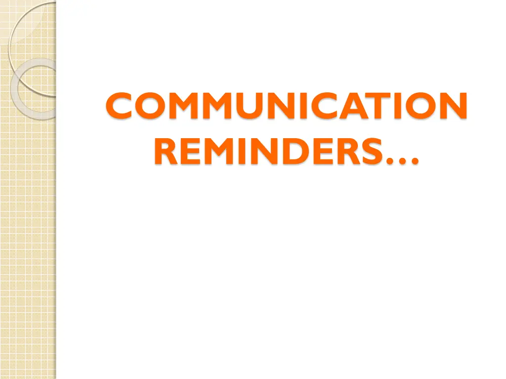 communication reminders