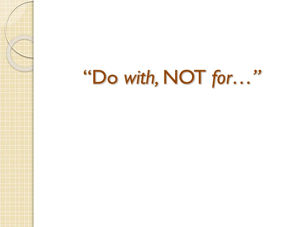 do with not for