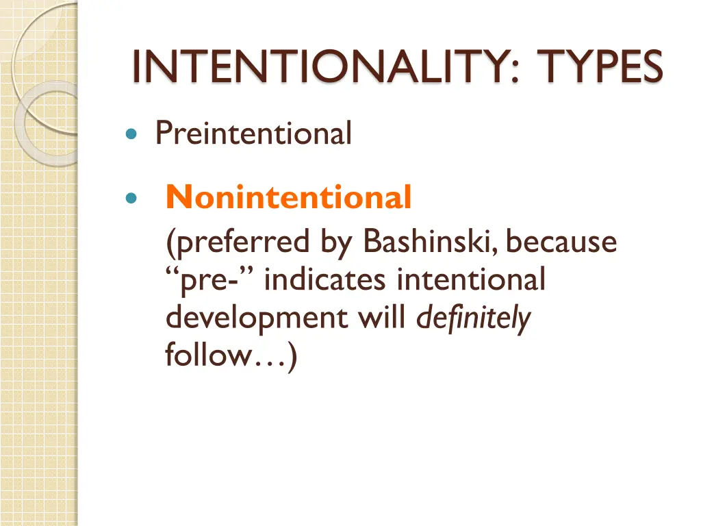 intentionality types