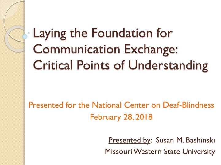 laying the foundation for communication exchange