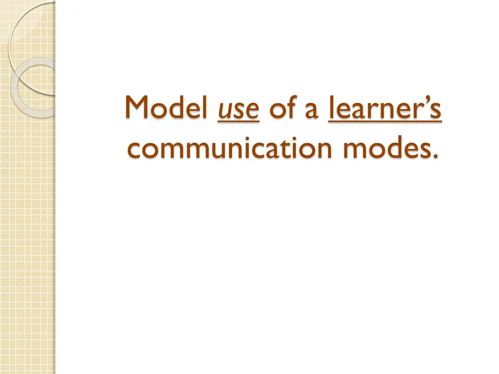 model use of a learner s communication modes