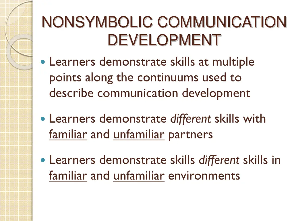 nonsymbolic communication development learners