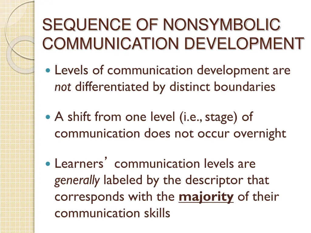 sequence of nonsymbolic communication development