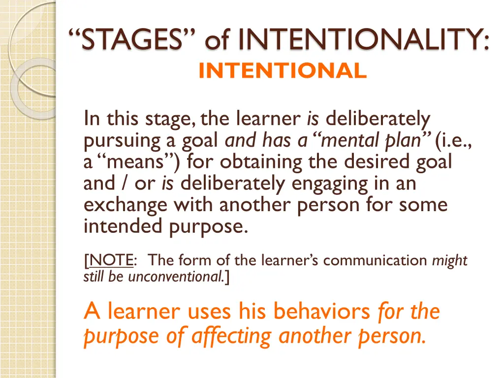 stages of intentionality intentional