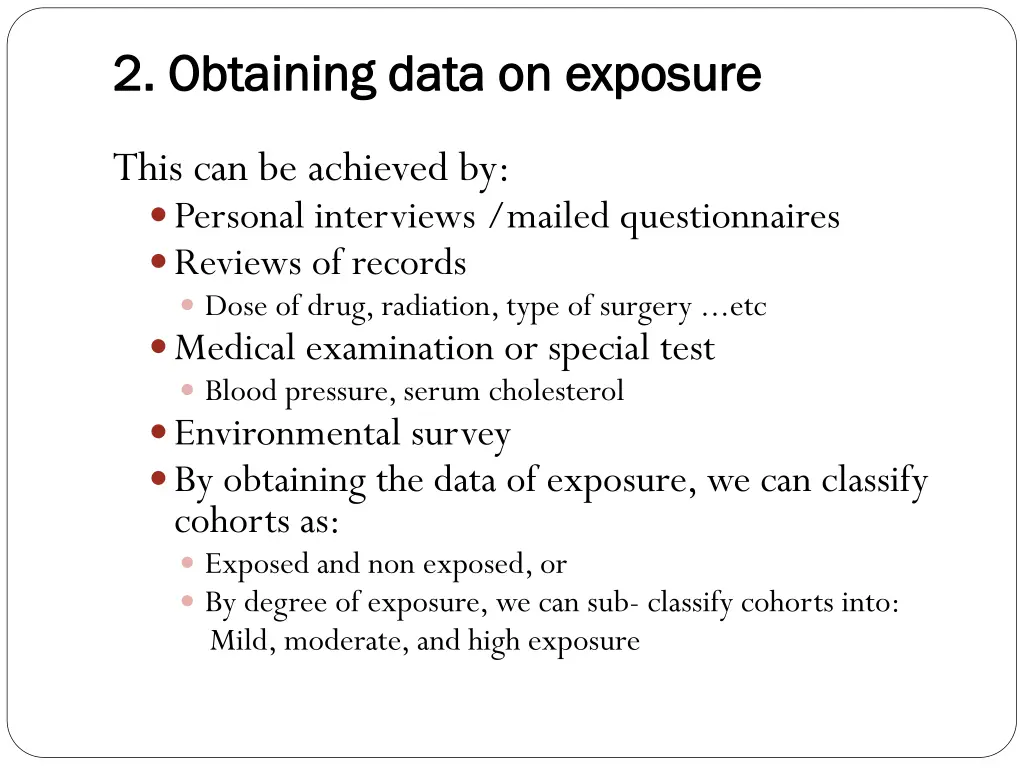 2 2 obtaining obtaining data on exposure data