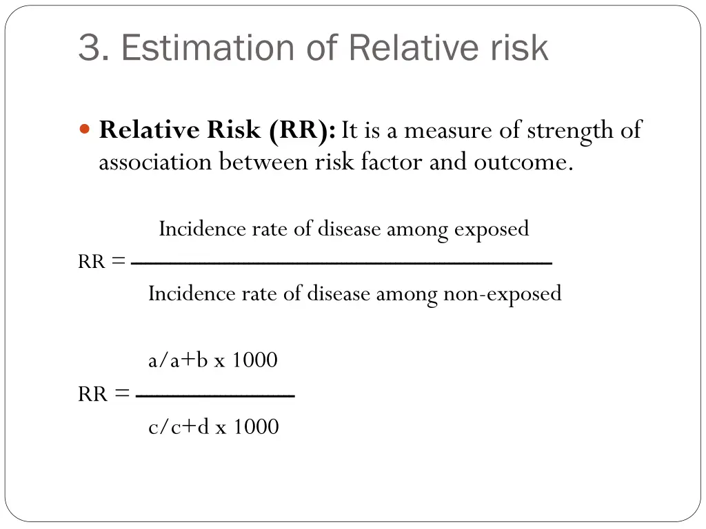 3 estimation of relative risk
