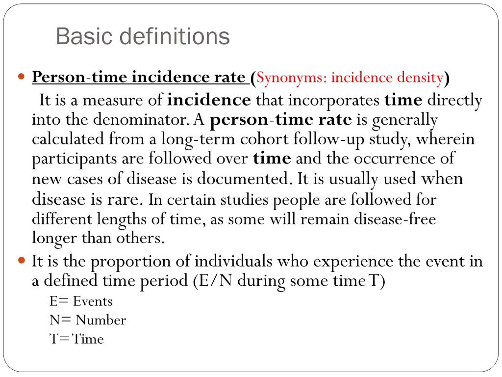 basic definitions