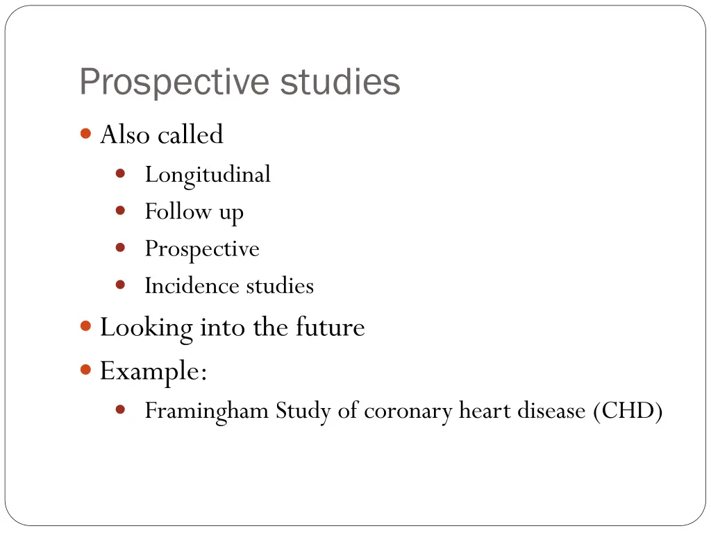 prospective studies