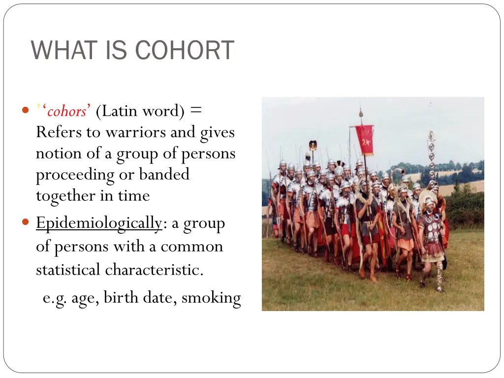 what is cohort