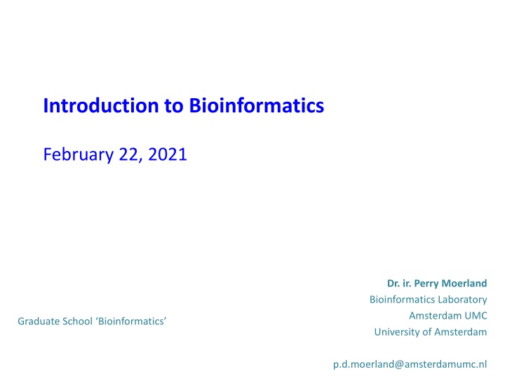 introduction to bioinformatics