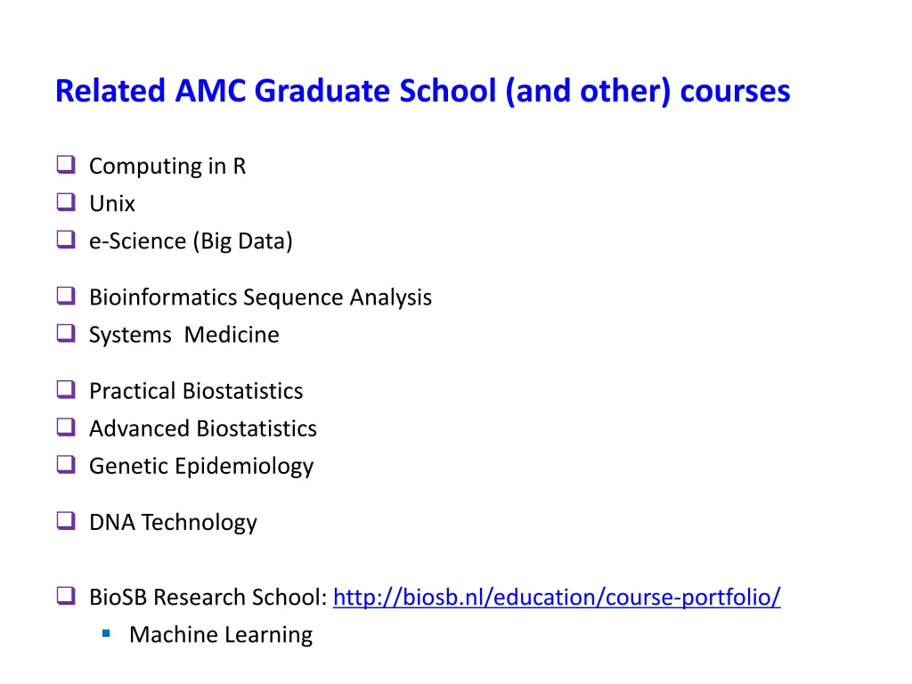 related amc graduate school and other courses