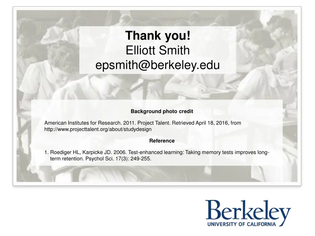 thank you elliott smith epsmith@berkeley edu