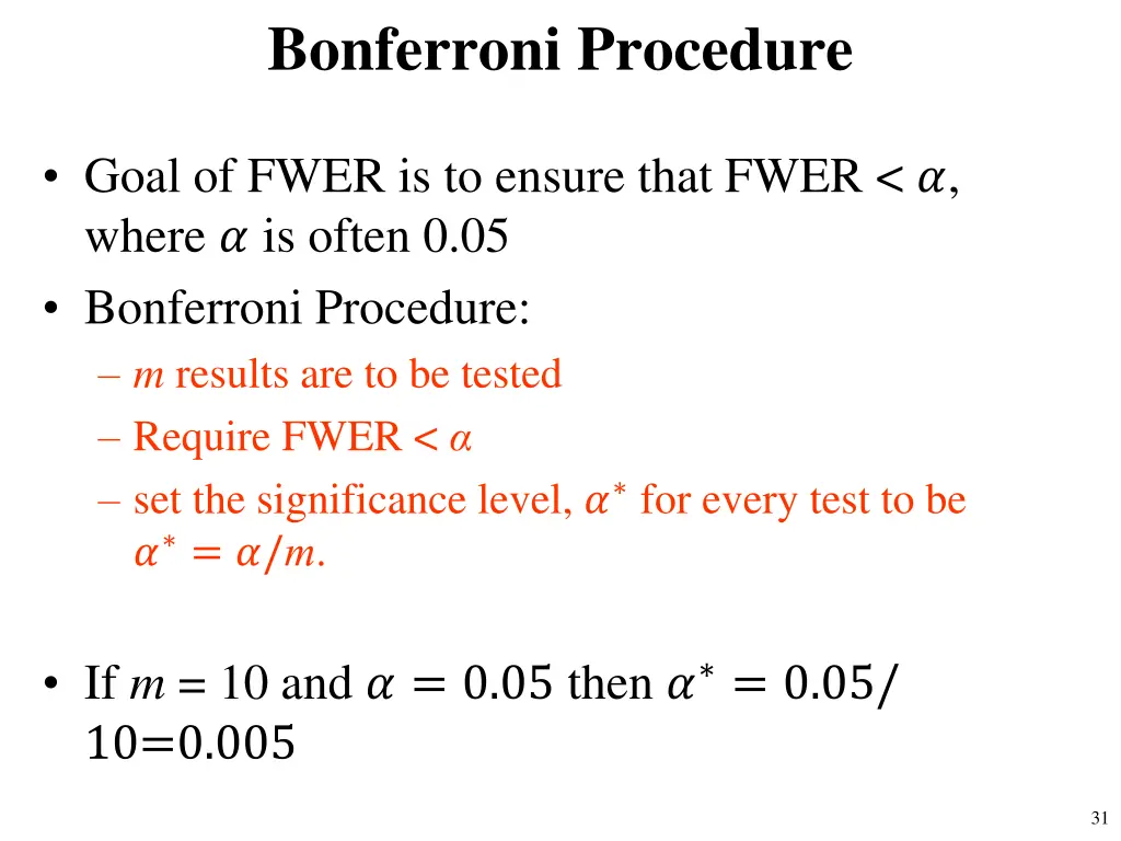bonferroni procedure