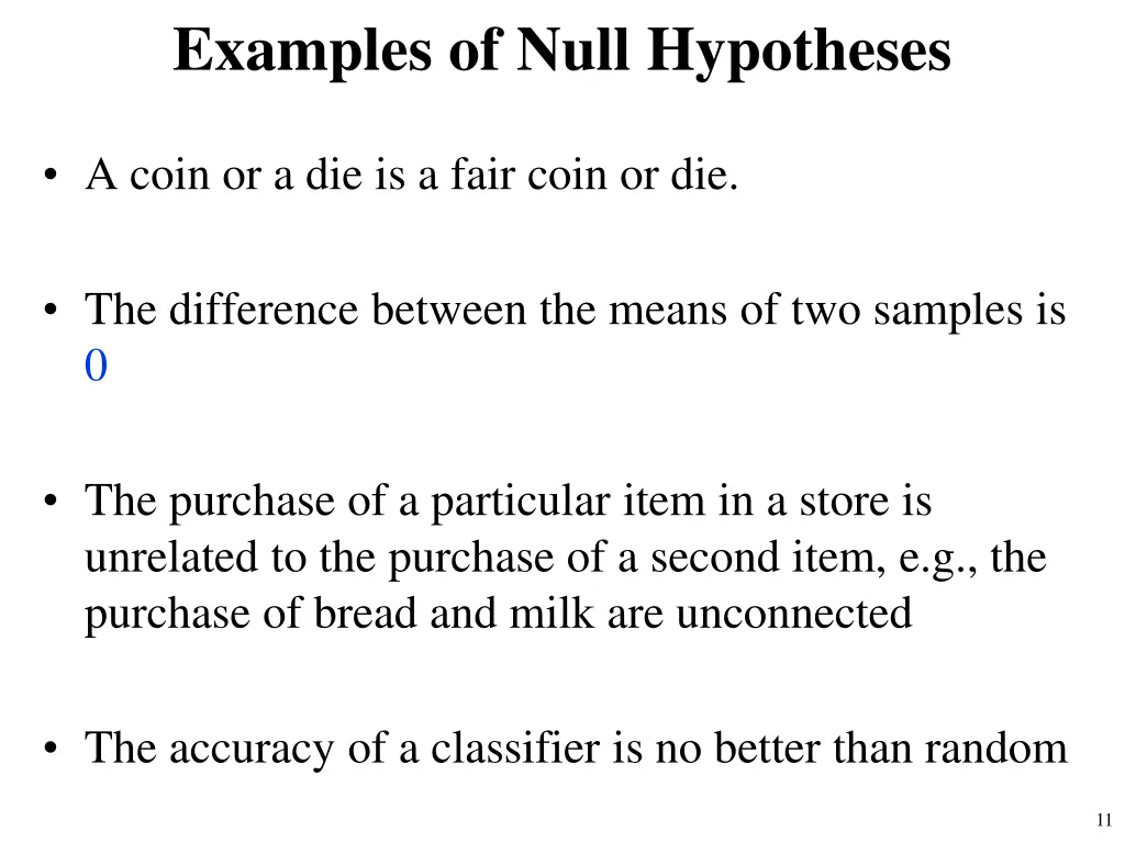 examples of null hypotheses