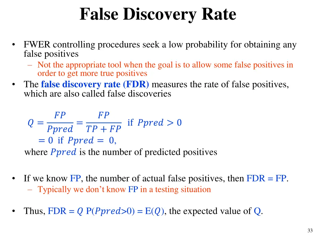 false discovery rate