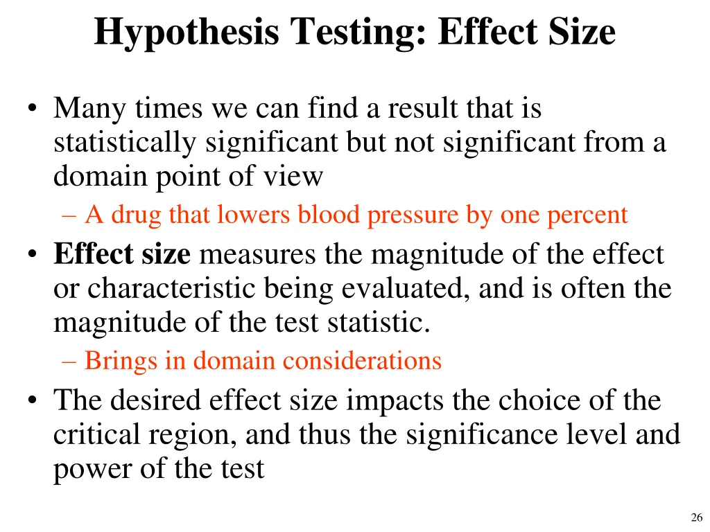 hypothesis testing effect size