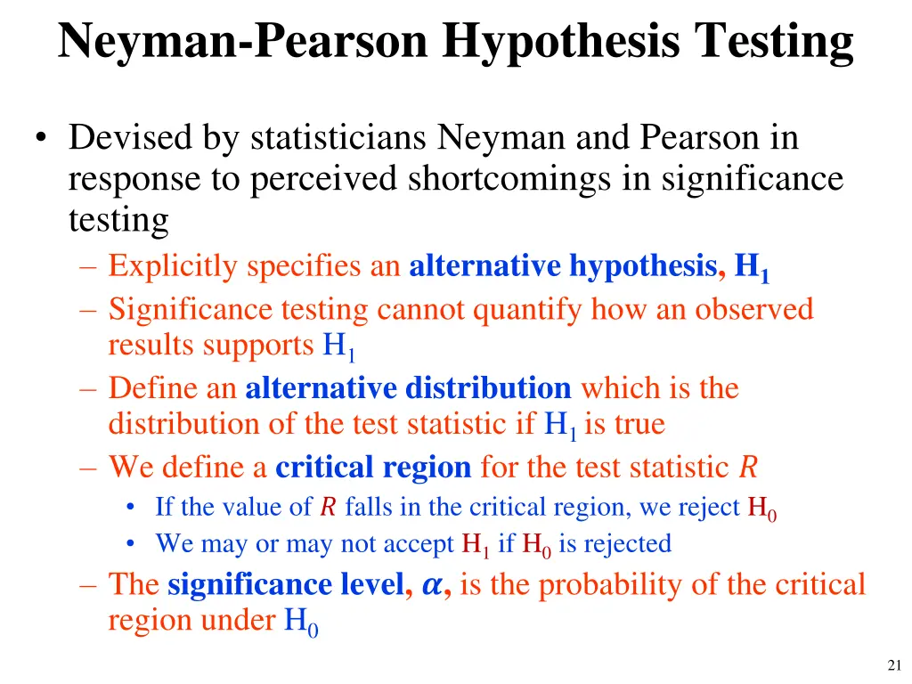 neyman pearson hypothesis testing