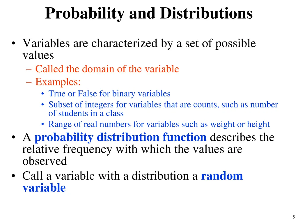 probability and distributions