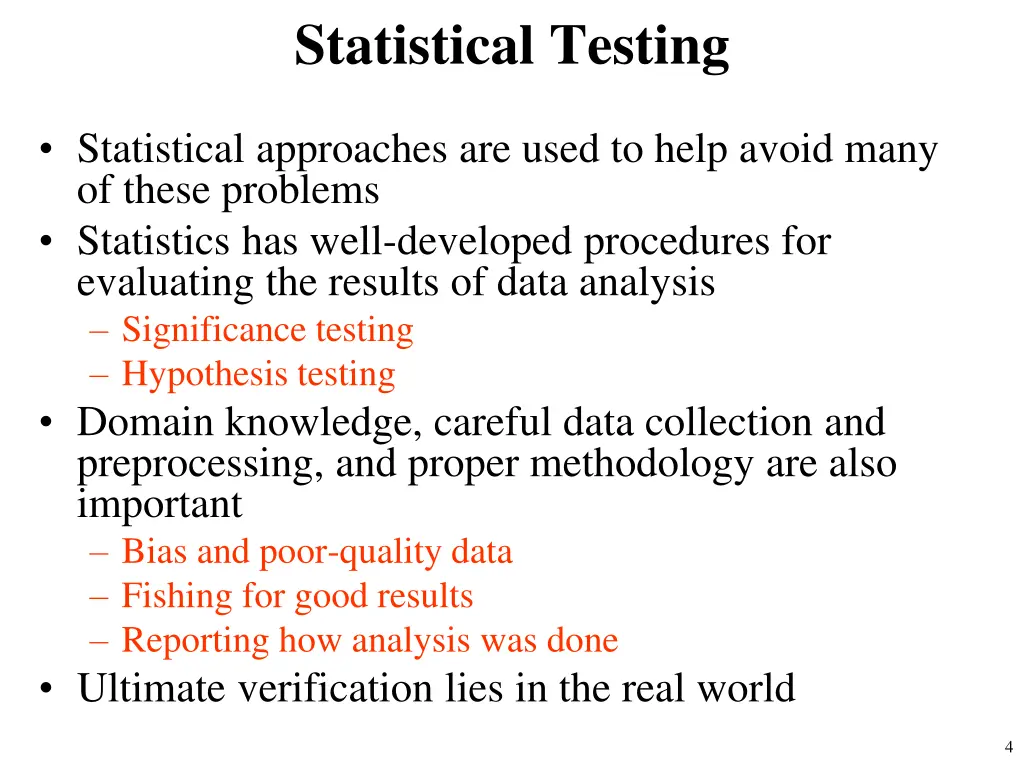 statistical testing