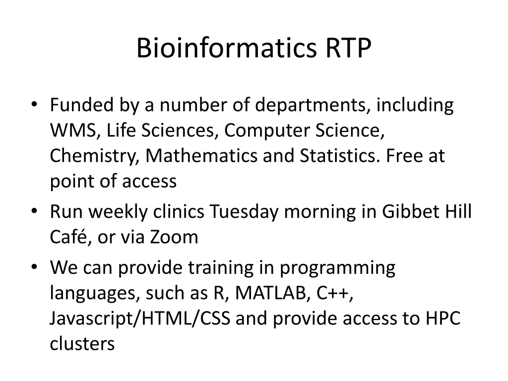bioinformatics rtp 1