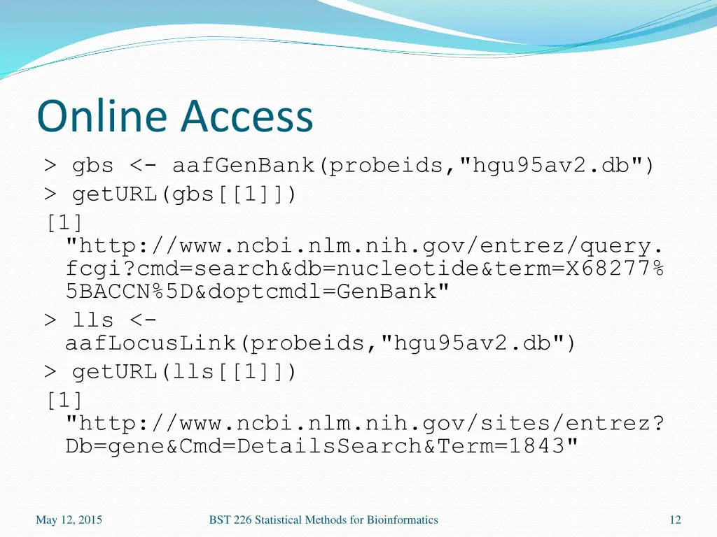 online access gbs aafgenbank probeids hgu95av2