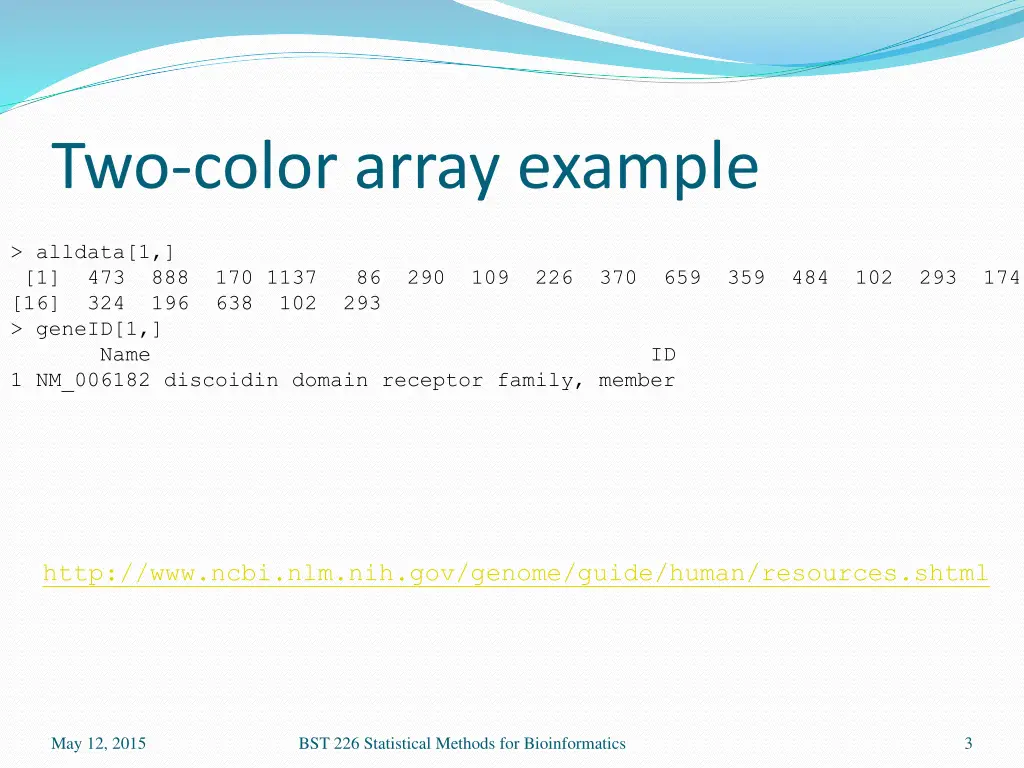 two color array example