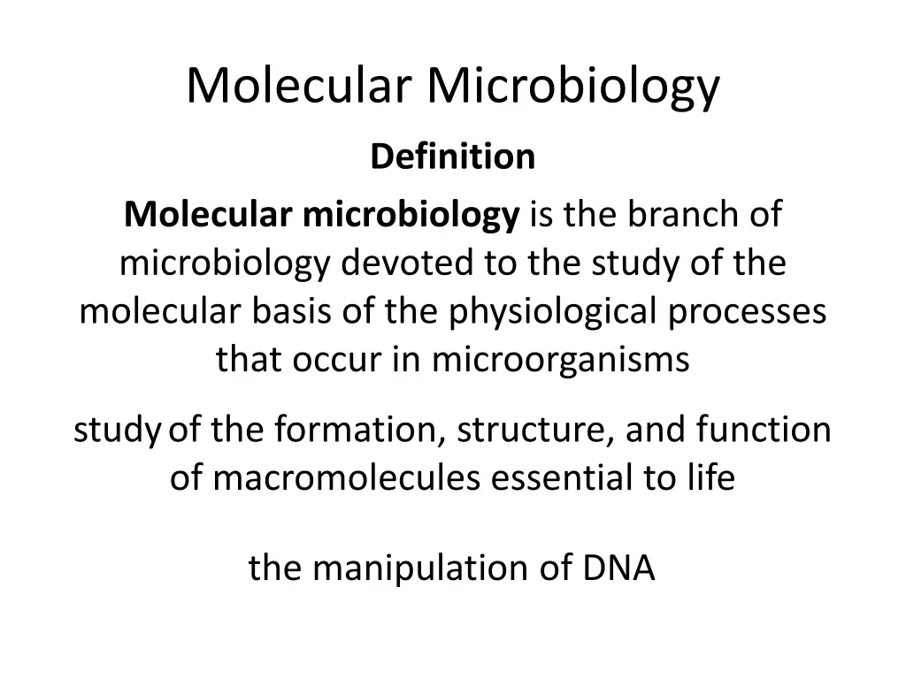 molecular microbiology 1