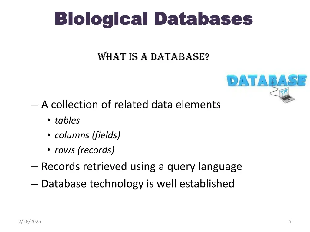 biological databases biological databases