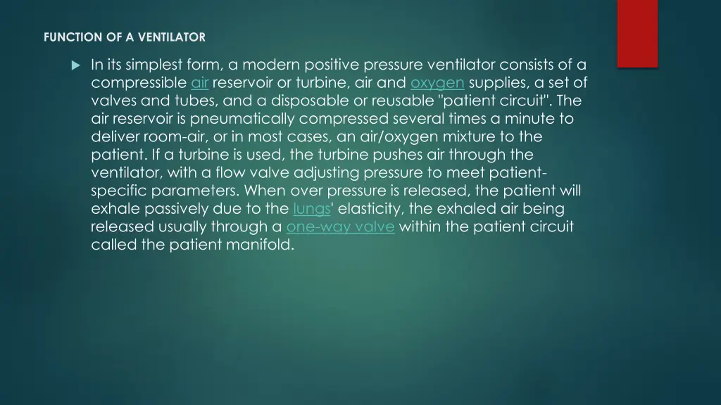 function of a ventilator