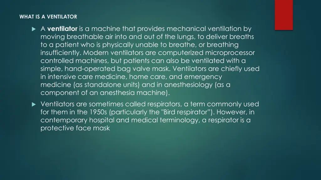 what is a ventilator