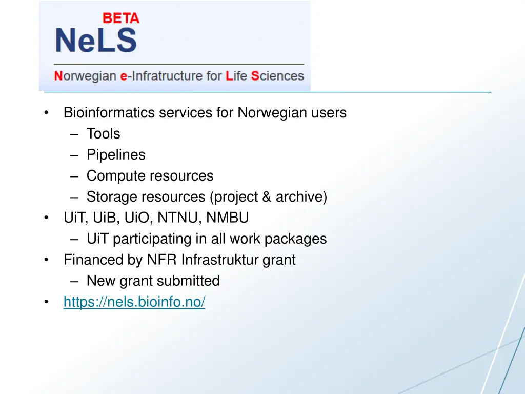 bioinformatics services for norwegian users tools