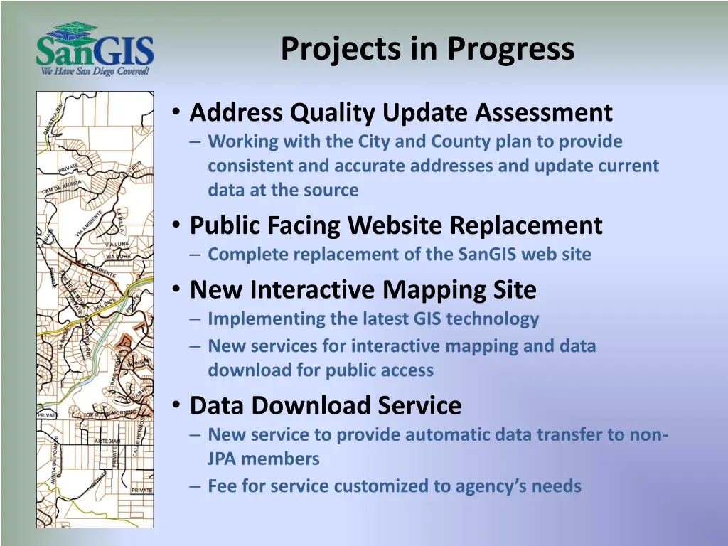projects in progress