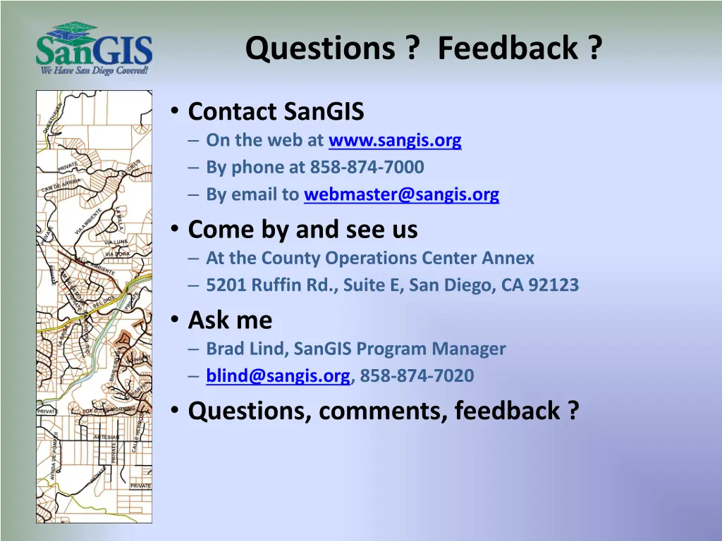questions feedback