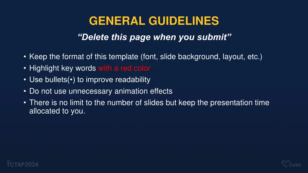 general guidelines delete this page when