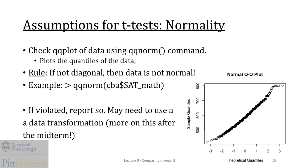assumptions for t tests normality