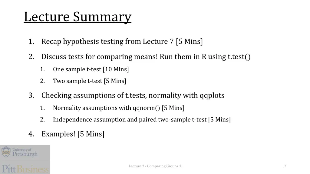 lecture summary
