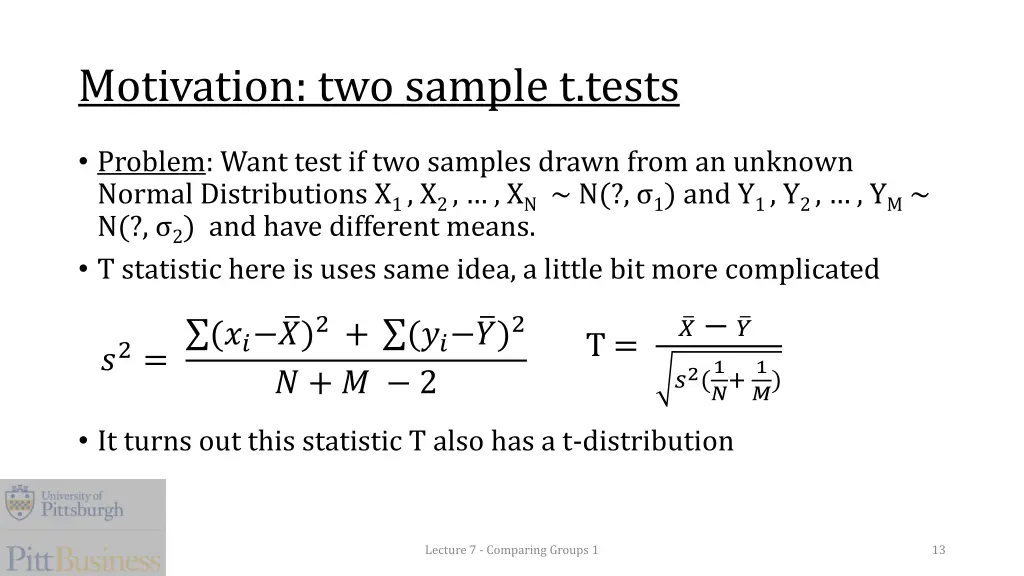 motivation two sample t tests
