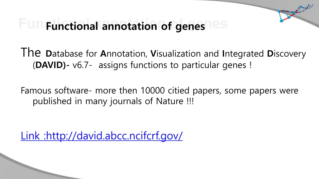 functional annotation of genes functional