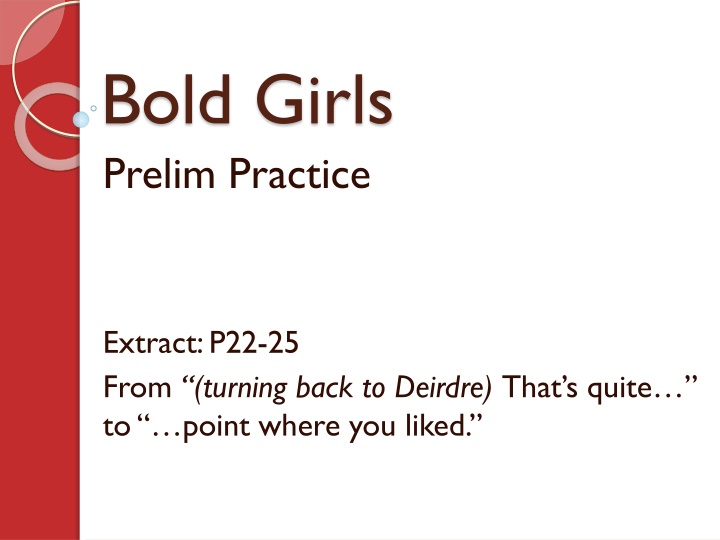 bold girls prelim practice