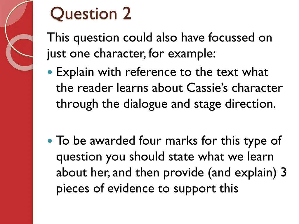 question 2 this question could also have focussed
