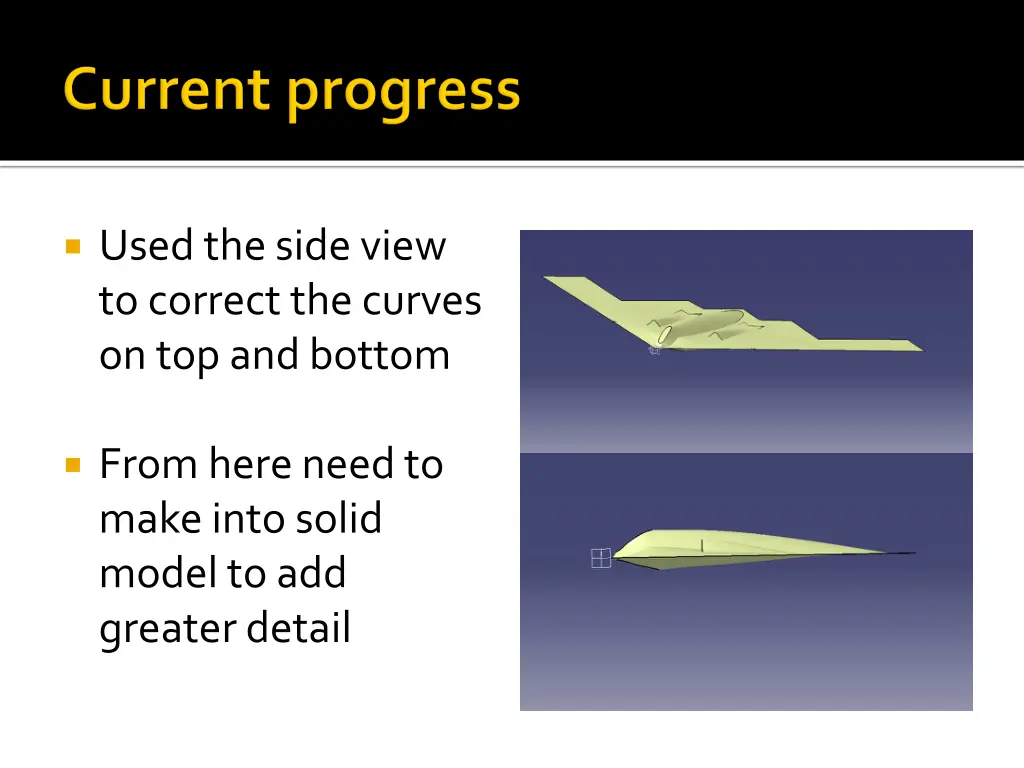 used the side view to correct the curves