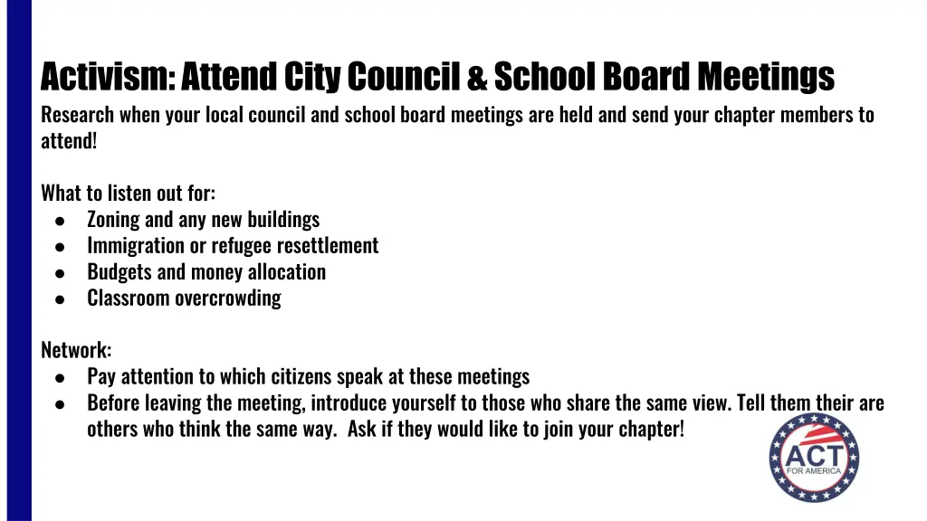 activism attend city council school board