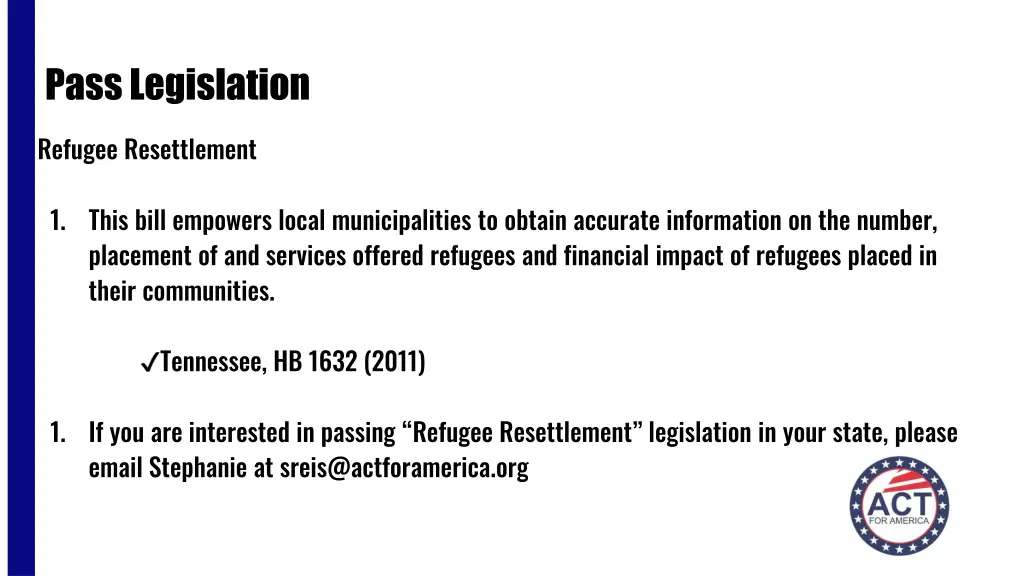 pass legislation